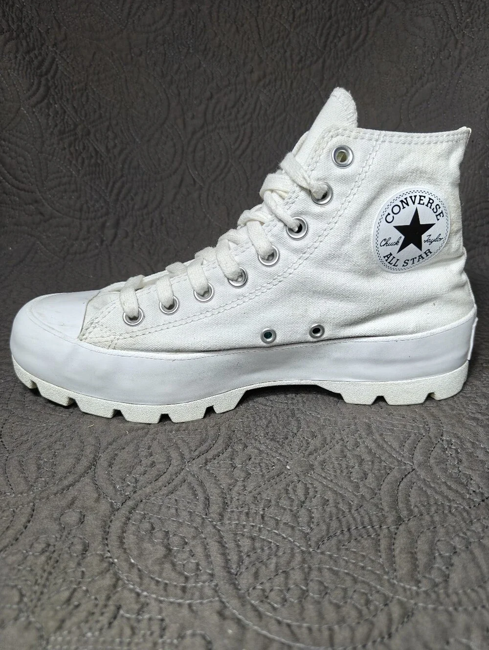 Converse Chuck Taylor All Star High Lugged White Platform Women's  Shoe Size 9
